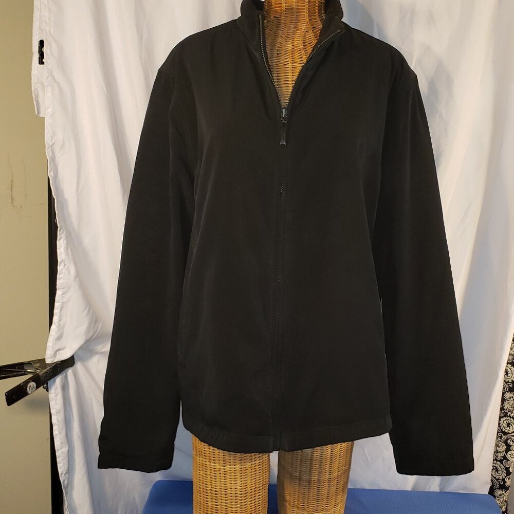 Kenneth Cole Reaction full-zip reversible black fleece/microfiber jacket - XL